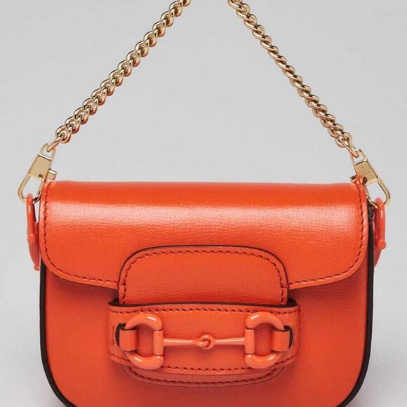 Gucci Orange Leather Horsebit 1955 Mini Bag - Picture 1 of 10